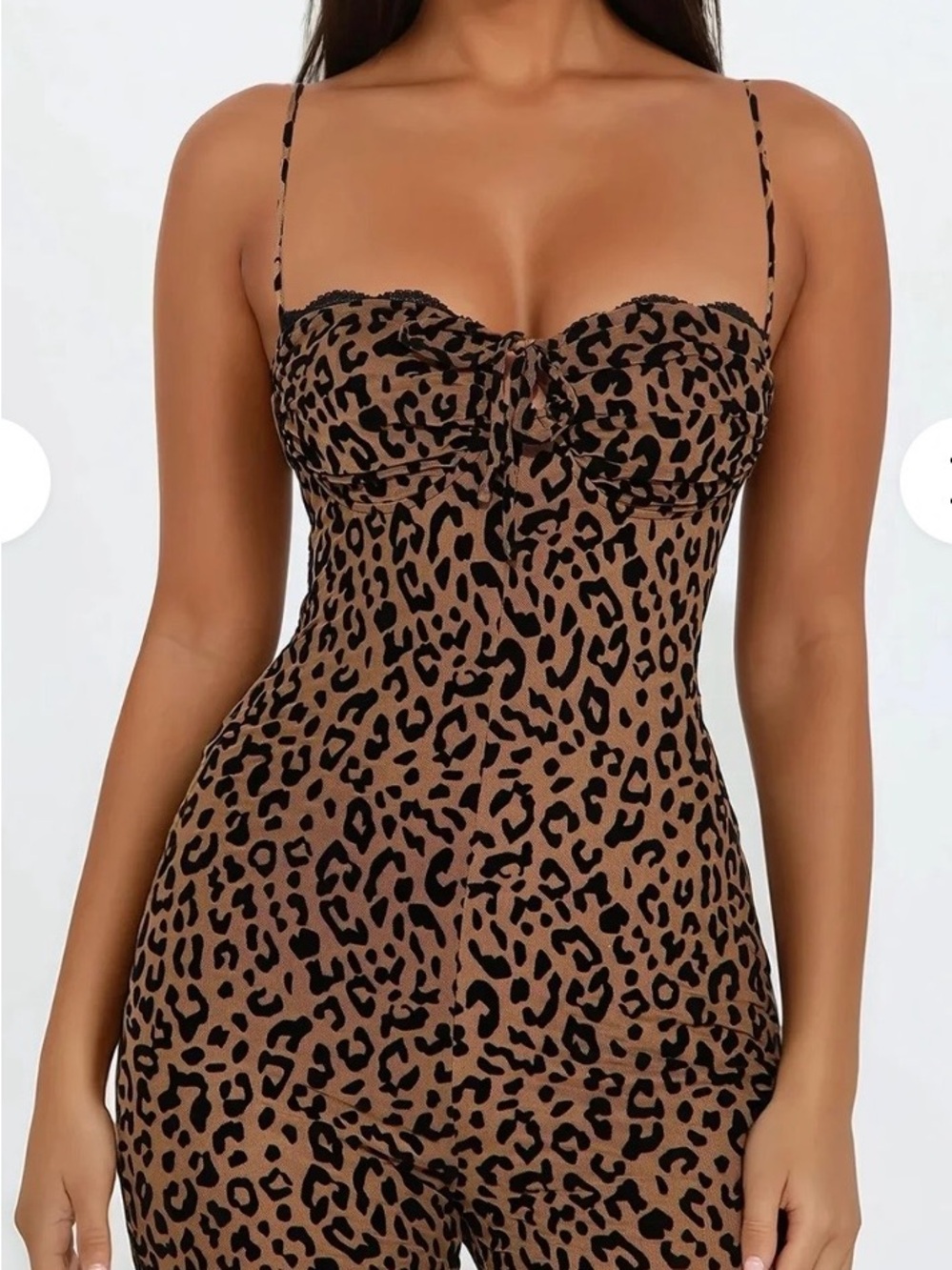 Fashion Nova Leopard Print Bodycon Jumpsuit - Brown & Black